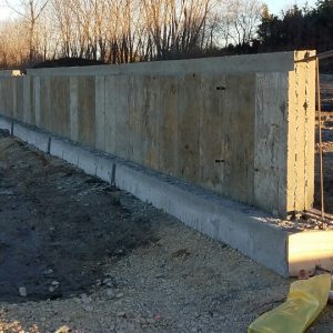 Wall in progress of being built